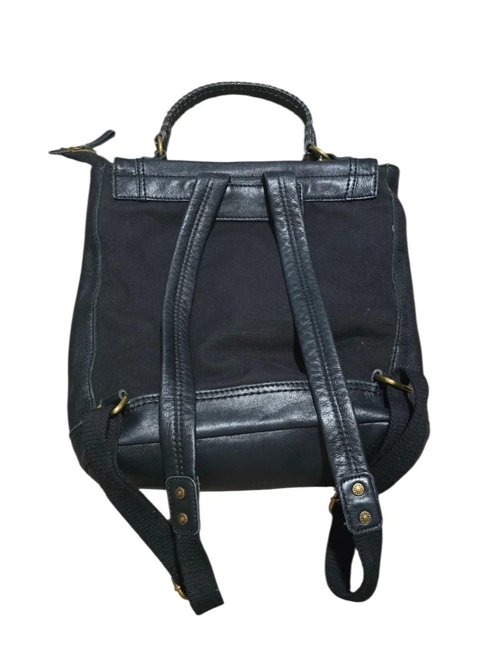 The Sak Black Leather Convertible Backpack Tote